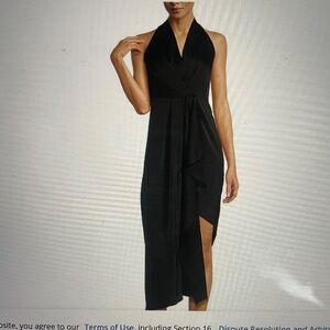 COPY - Alex Marie Hazel Surplice V-Neck Sleeveless Satin Asymmetrical Hem Midi …